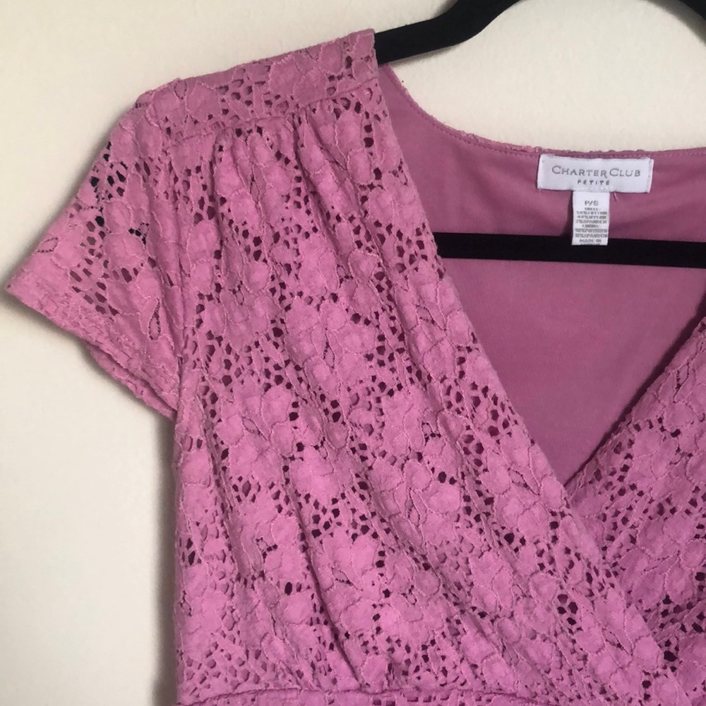 Charter Club pink eyelet cap sleeve blouse! - Picture 2 of 4